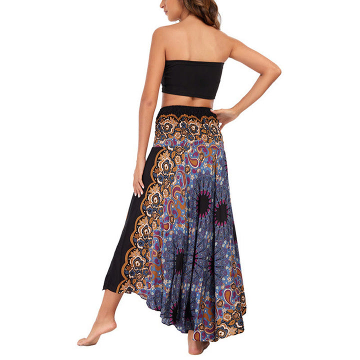 Robe jupe à lacets style bohème avec motif de fleurs et de gouttes d'eau et Buddha Stones