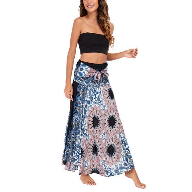 Robe jupe à lacets style bohème avec motif de fleurs et de gouttes d'eau et Buddha Stones - image 11