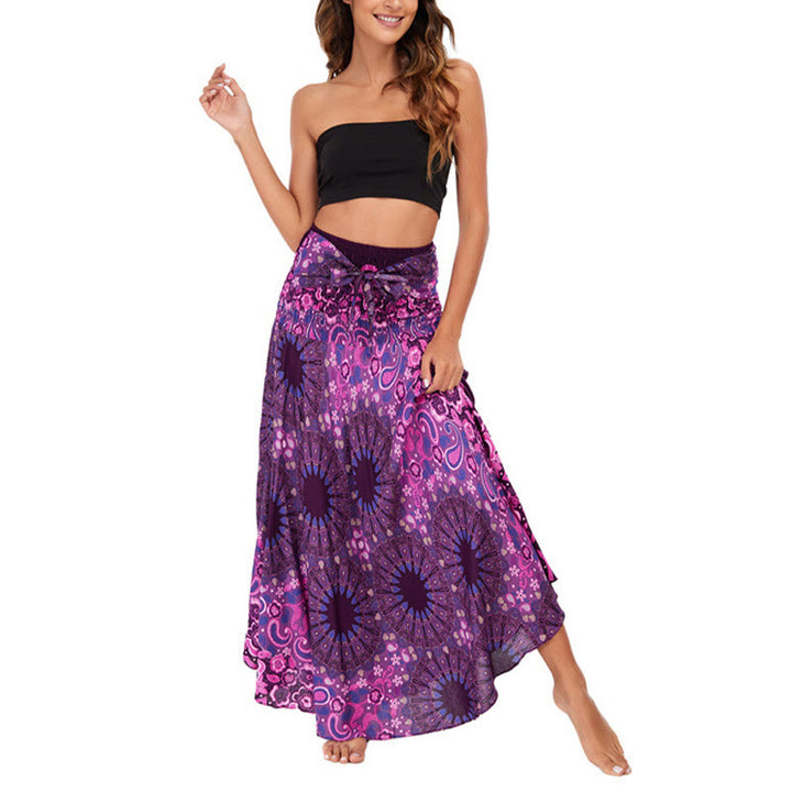 Robe jupe à lacets style bohème avec motif de fleurs et de gouttes d'eau et Buddha Stones - image 3