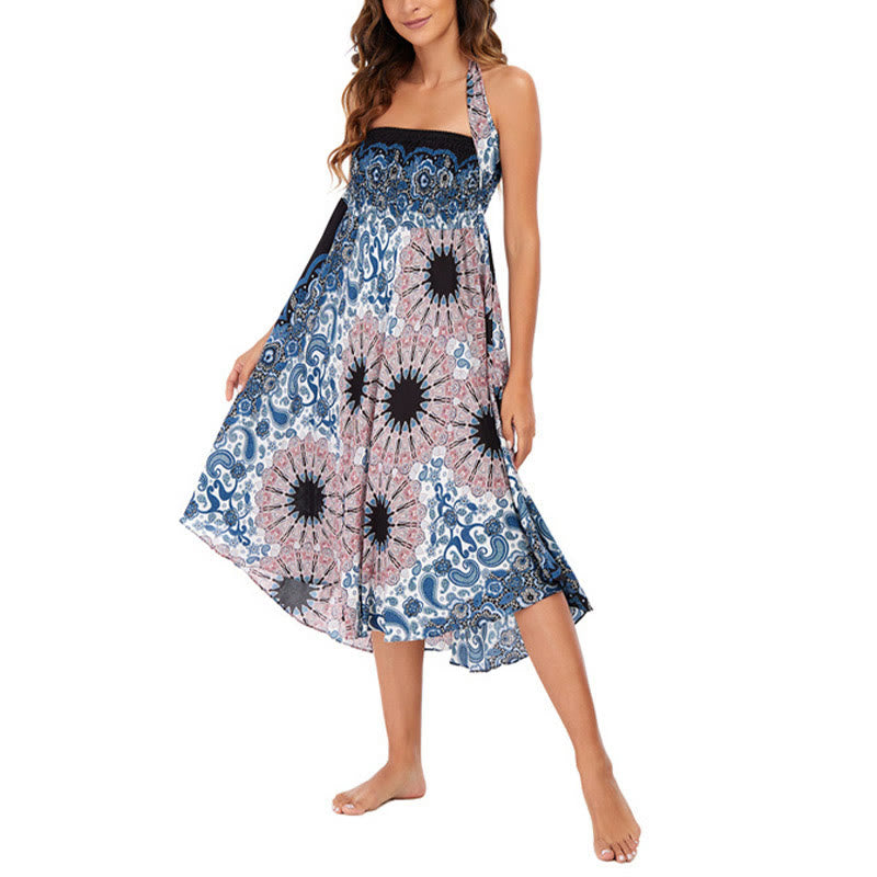 Robe jupe à lacets style bohème avec motif de fleurs et de gouttes d'eau et Buddha Stones - image 10