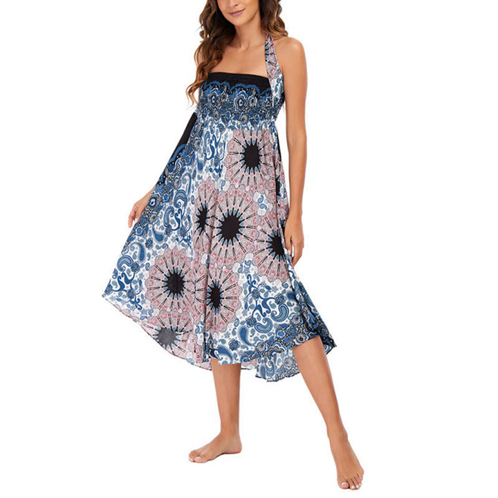 Robe jupe à lacets style bohème avec motif de fleurs et de gouttes d'eau et Buddha Stones - image 10