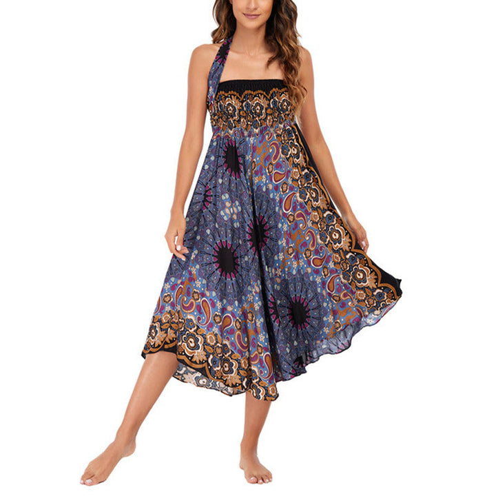 Robe jupe à lacets style bohème avec motif de fleurs et de gouttes d'eau et Buddha Stones - image 17