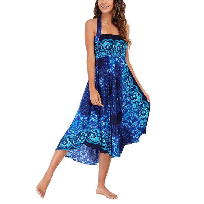 Robe jupe à lacets style bohème avec motif de fleurs et de gouttes d'eau et Buddha Stones - image 33