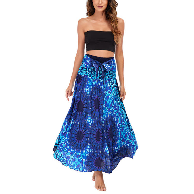 Robe jupe à lacets style bohème avec motif de fleurs et de gouttes d'eau et Buddha Stones - image 29