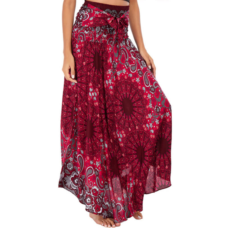 Robe jupe à lacets style bohème avec motif de fleurs et de gouttes d'eau et Buddha Stones - Rouge indien - US4-12, UK/AU8-16, EU36-44 (F) - image 22
