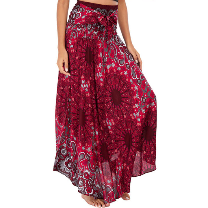 Robe jupe à lacets style bohème avec motif de fleurs et de gouttes d'eau et Buddha Stones - Rouge indien - US4-12, UK/AU8-16, EU36-44 (F) - image 22
