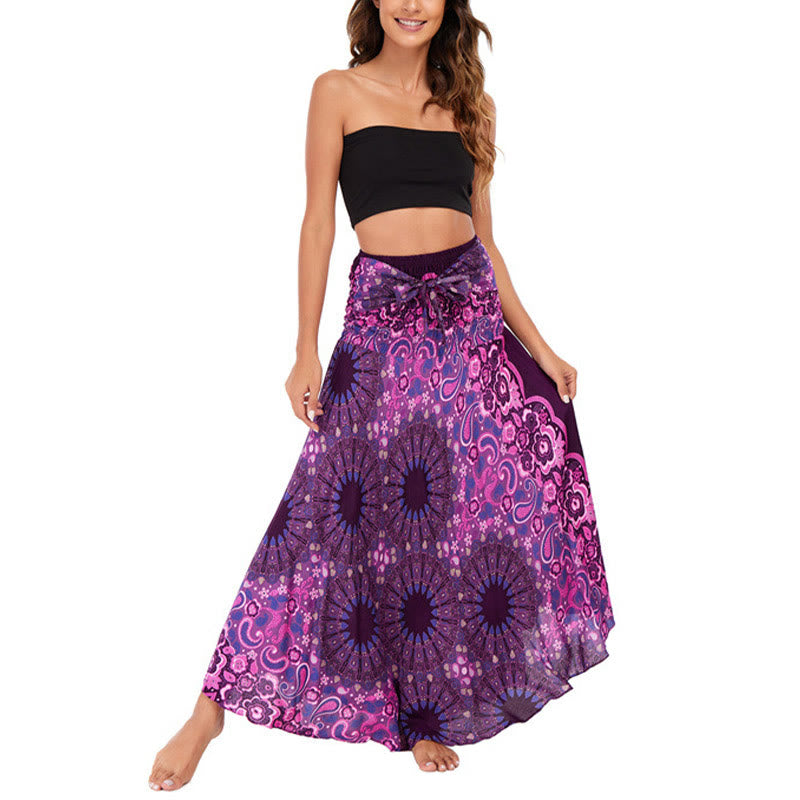 Robe jupe à lacets style bohème avec motif de fleurs et de gouttes d'eau et Buddha Stones - image 1