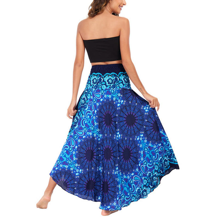 Robe jupe à lacets style bohème avec motif de fleurs et de gouttes d'eau et Buddha Stones
