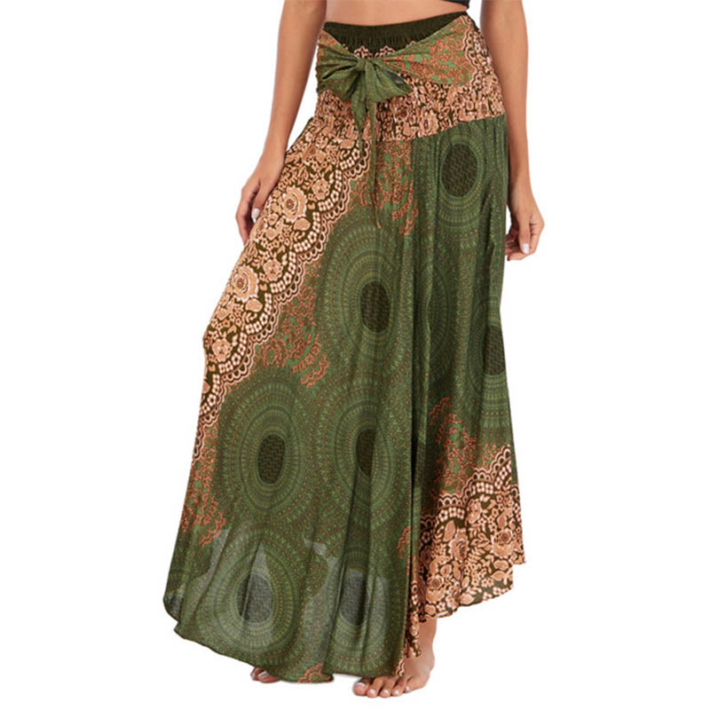Robe bohème à lacets et fleurs rose des vents, style deux-en-un, avec Buddha Stones - Vert foncé - US4-12，UK/AU8-16，EU36-44 (F) - image 18