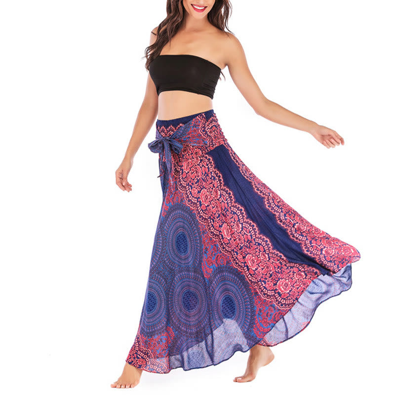 Robe bohème à lacets et fleurs rose des vents, style deux-en-un, avec Buddha Stones - image 10