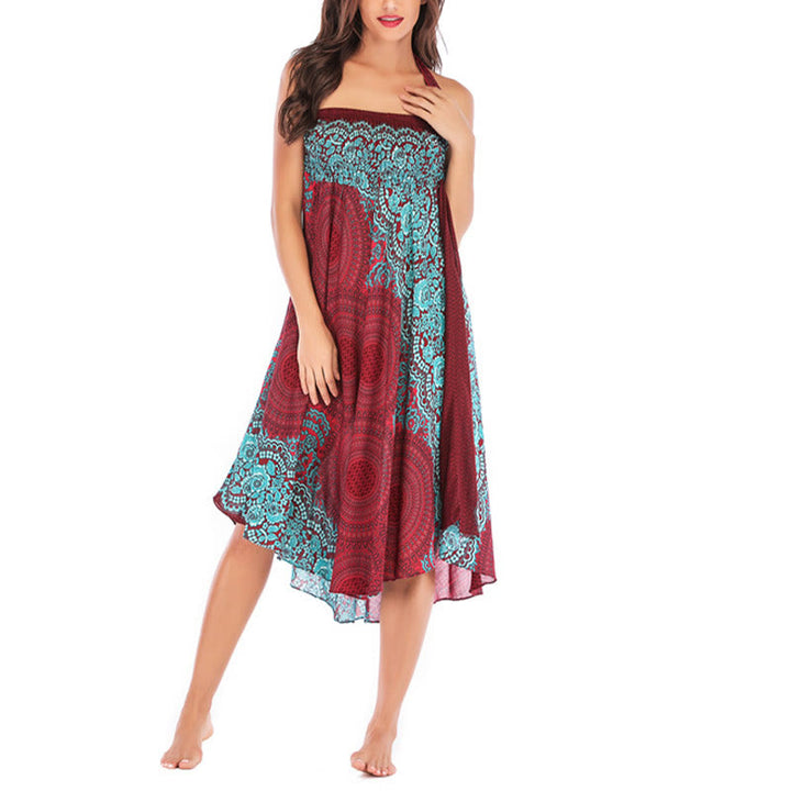 Robe bohème à lacets et fleurs rose des vents, style deux-en-un, avec Buddha Stones - image 41
