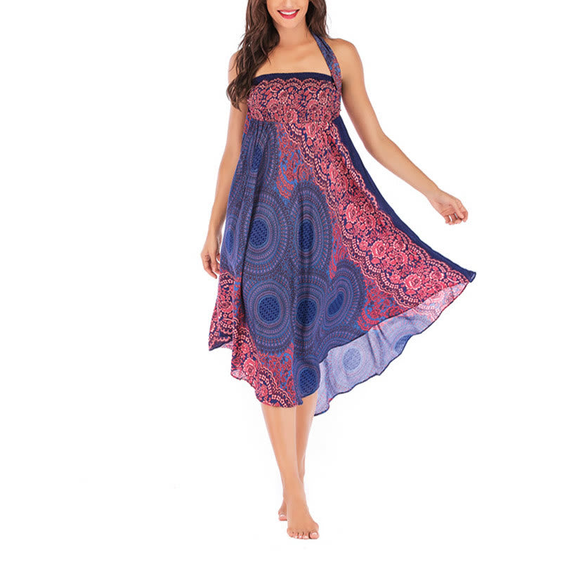 Robe bohème à lacets et fleurs rose des vents, style deux-en-un, avec Buddha Stones - image 11