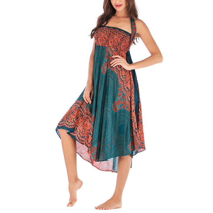 Robe bohème à lacets et fleurs rose des vents, style deux-en-un, avec Buddha Stones - image 8