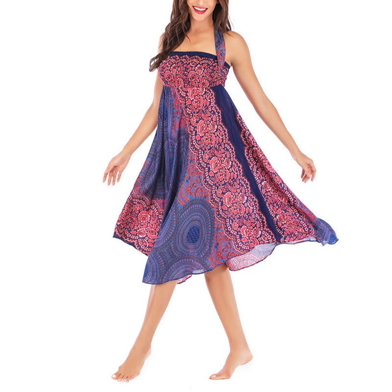 Robe bohème à lacets et fleurs rose des vents, style deux-en-un, avec Buddha Stones - image 17