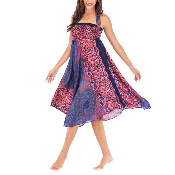Robe bohème à lacets et fleurs rose des vents, style deux-en-un, avec Buddha Stones - image 17