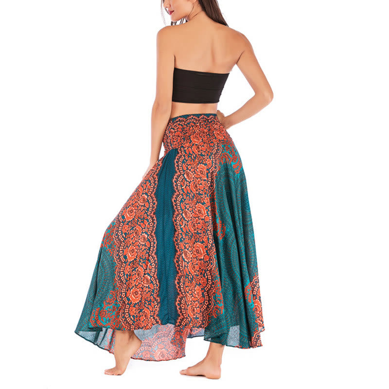 Robe bohème à lacets et fleurs rose des vents, style deux-en-un, avec Buddha Stones - image 4