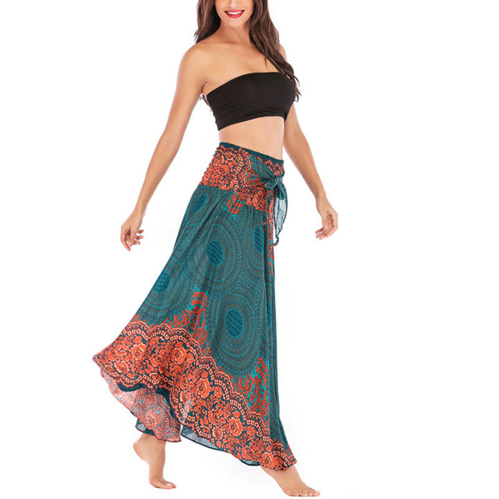 Robe bohème à lacets et fleurs rose des vents, style deux-en-un, avec Buddha Stones - image 3