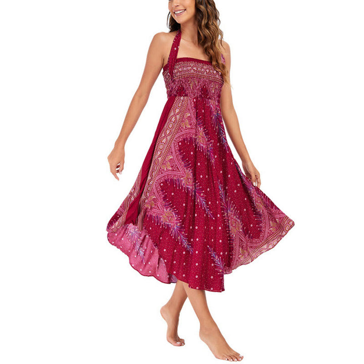 Robe jupe à lacets style bohème d'été en plumes de paon Buddha Stones Two Style Wear - image 20