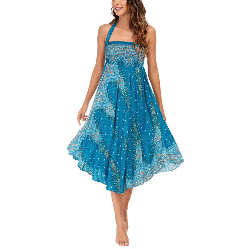 Robe jupe à lacets style bohème d'été en plumes de paon Buddha Stones Two Style Wear - image 2