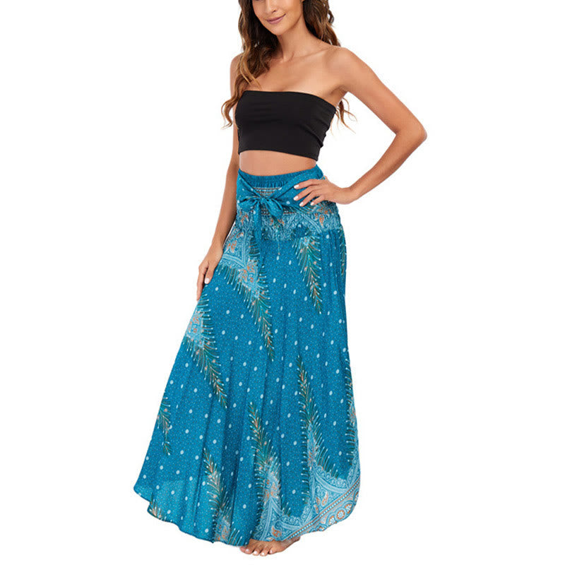 Robe jupe à lacets style bohème d'été en plumes de paon Buddha Stones Two Style Wear - image 3
