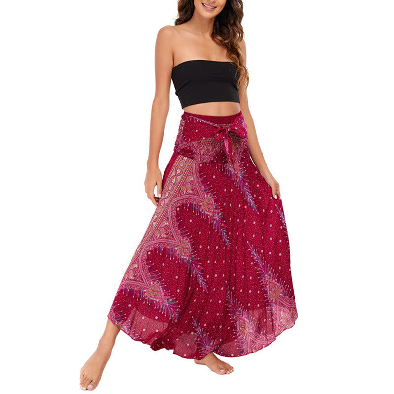 Robe jupe à lacets style bohème d'été en plumes de paon Buddha Stones Two Style Wear - image 16