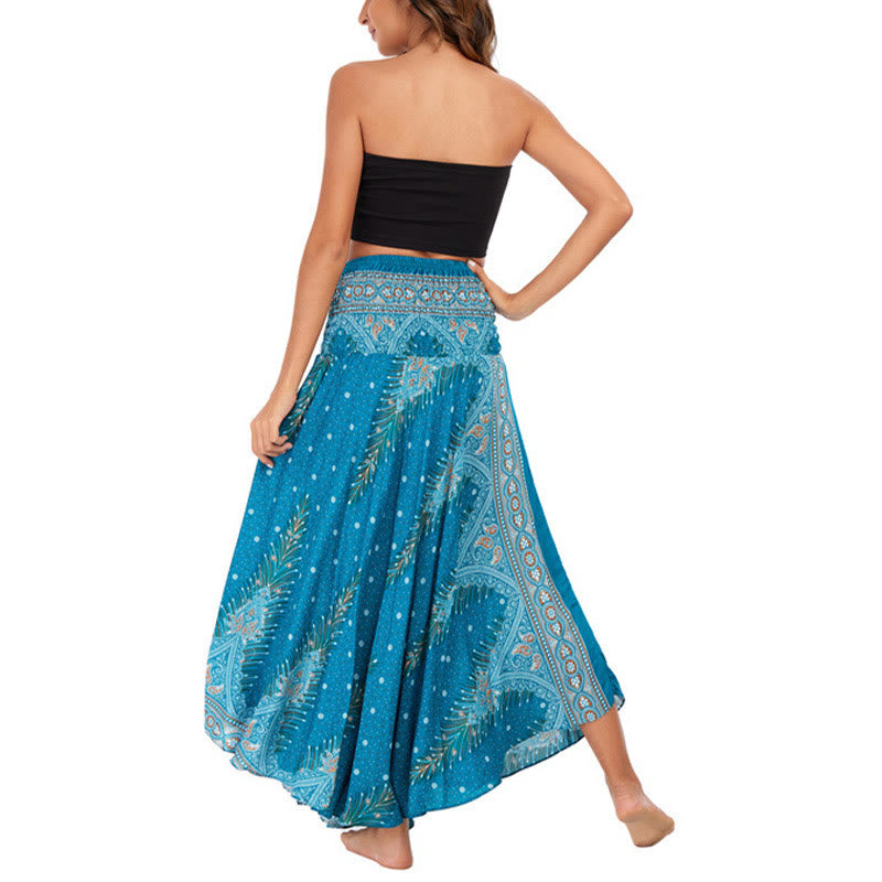 Robe jupe à lacets style bohème d'été en plumes de paon Buddha Stones Two Style Wear - image 4