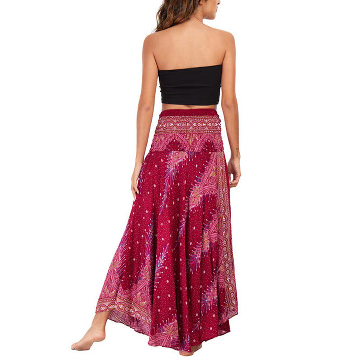 Robe jupe à lacets style bohème d'été en plumes de paon Buddha Stones Two Style Wear - image 19