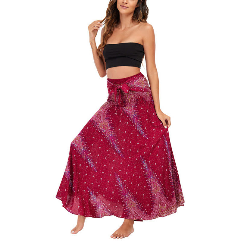 Robe jupe à lacets style bohème d'été en plumes de paon Buddha Stones Two Style Wear - image 18