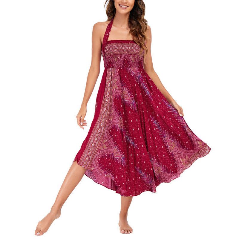 Robe jupe à lacets style bohème d'été en plumes de paon Buddha Stones Two Style Wear - image 17