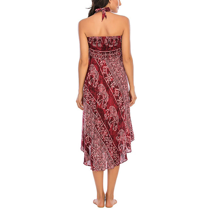 Robe jupe à lacets style bohème à imprimé éléphant et géométrie Buddha Stones Two Style Wear - image 15