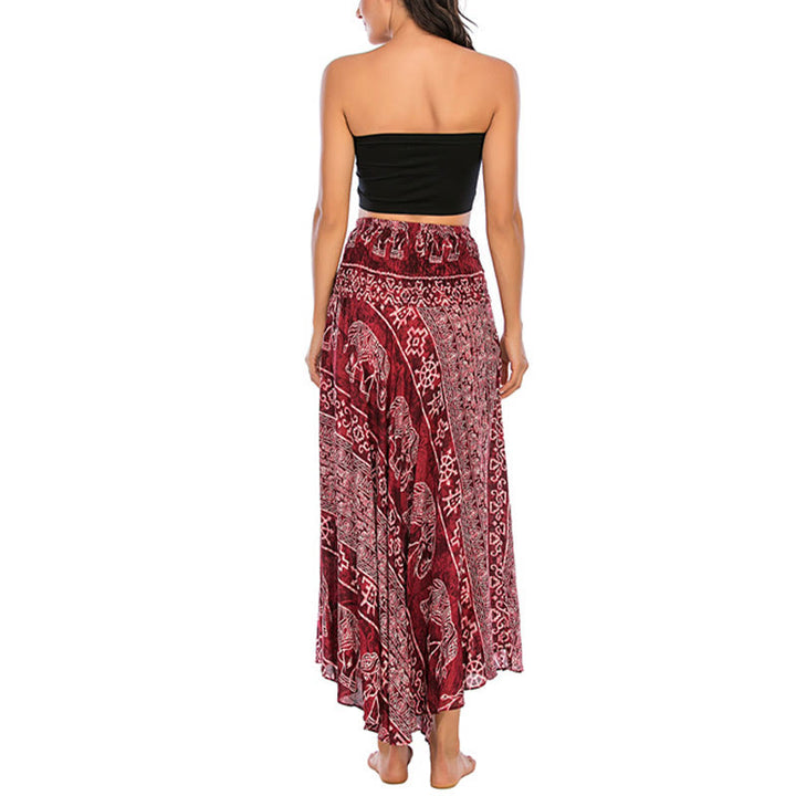 Robe jupe à lacets style bohème à imprimé éléphant et géométrie Buddha Stones Two Style Wear - image 12