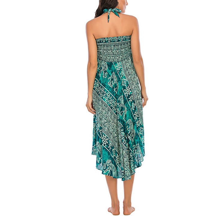 Robe jupe à lacets style bohème à imprimé éléphant et géométrie Buddha Stones Two Style Wear - image 31