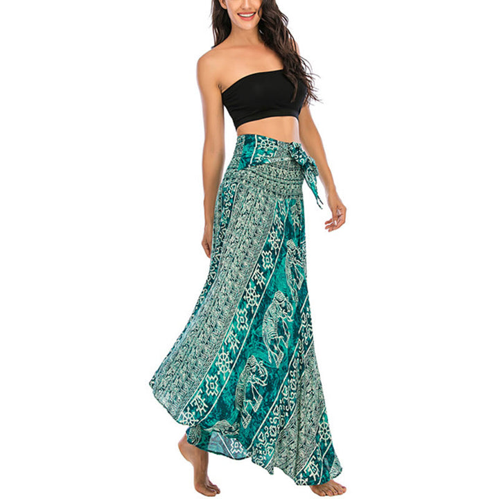 Robe jupe à lacets style bohème à imprimé éléphant et géométrie Buddha Stones Two Style Wear - image 27