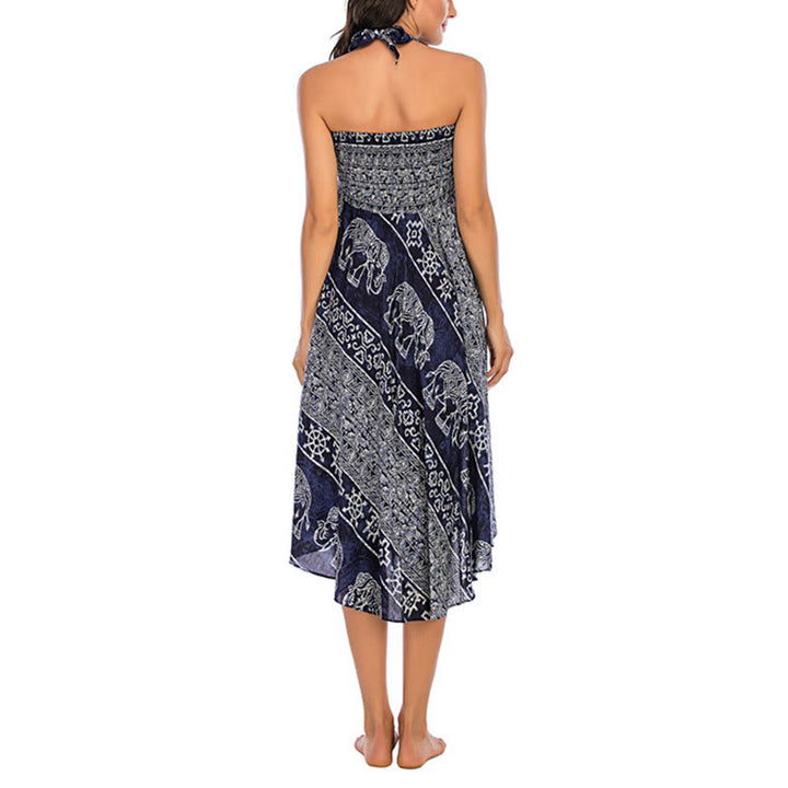 Robe jupe à lacets style bohème à imprimé éléphant et géométrie Buddha Stones Two Style Wear - image 23