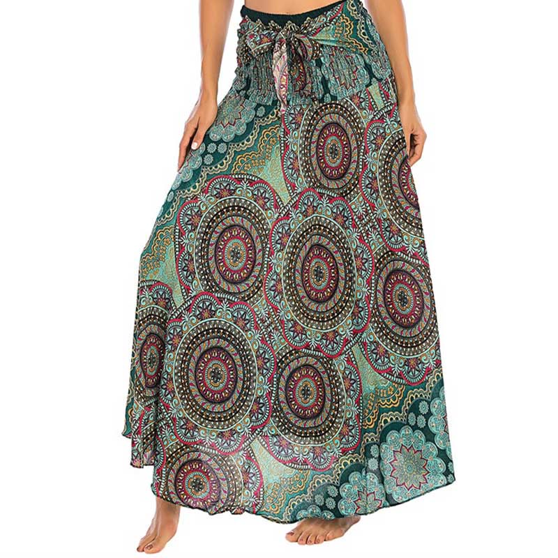 Robe jupe à lacets style bohème à fleurs mandala Buddha Stones Two Style Wear - image 1