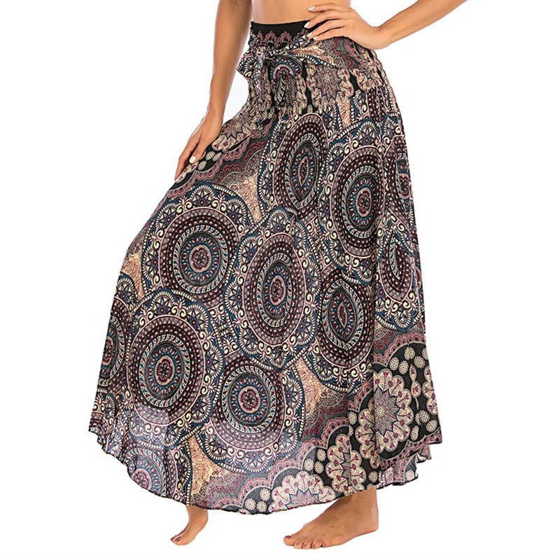 Robe jupe à lacets style bohème à fleurs mandala Buddha Stones Two Style Wear - BurlyWood - US4-12，UK/AU8-16，EU36-44 (F) - image 10