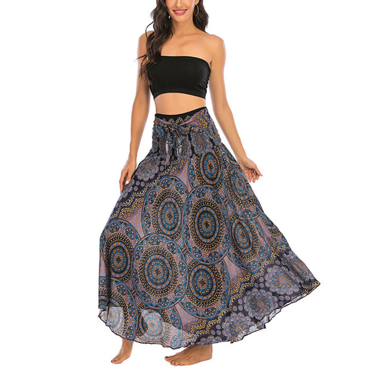 Robe jupe à lacets style bohème à fleurs mandala Buddha Stones Two Style Wear