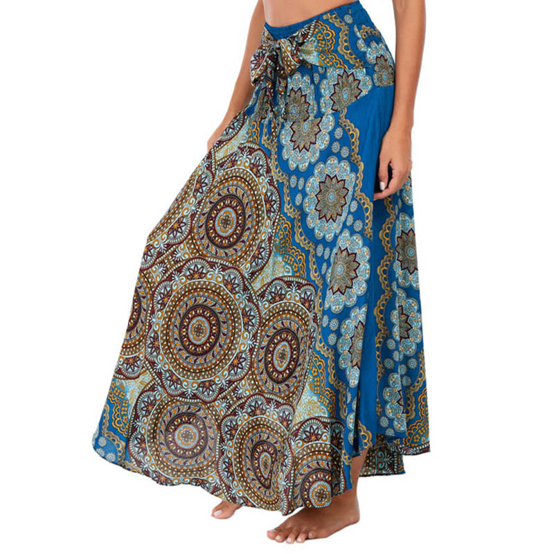 Robe jupe à lacets style bohème à fleurs mandala Buddha Stones Two Style Wear - Bleu acier - US4-12, UK/AU8-16, EU36-44 (F) - image 37