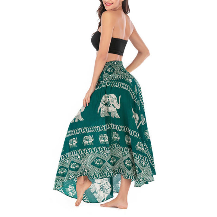 Robe jupe à lacets style Buddha Stones d'été à deux styles avec des lignes d'éléphant
