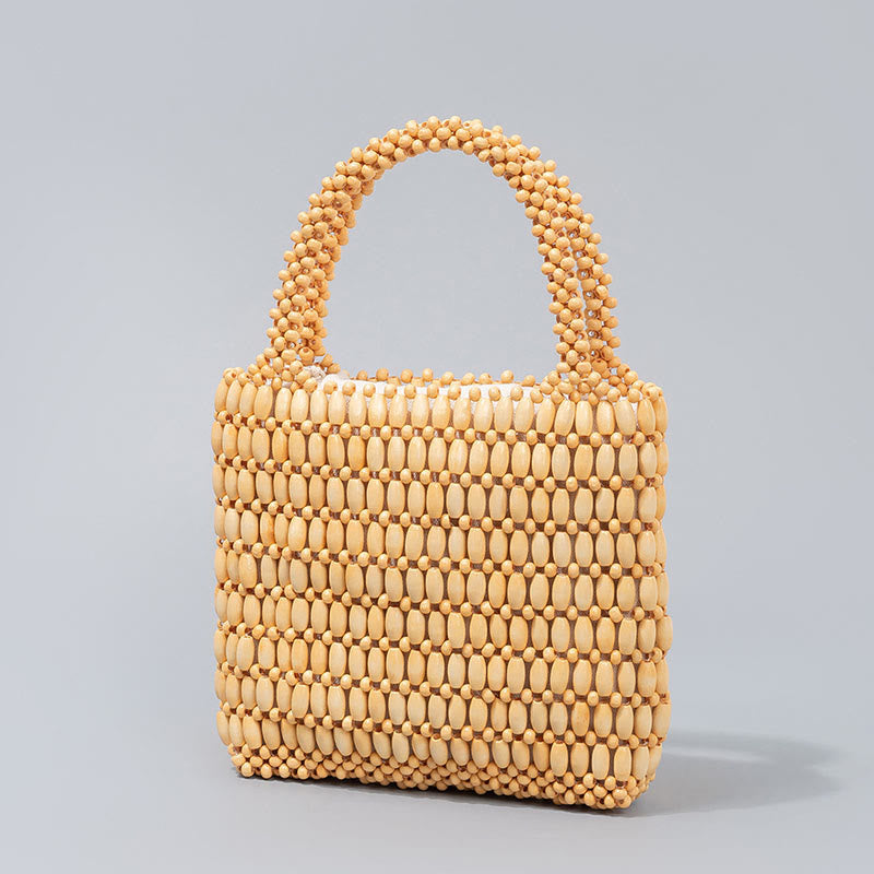 Sac à main en perles de bois tissées à la main Buddha Stones