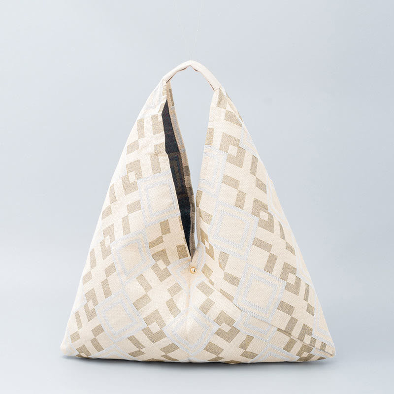 Sac à bandoulière triangulaire à imprimé léopard et rayures avec Buddha Stones et géométrie