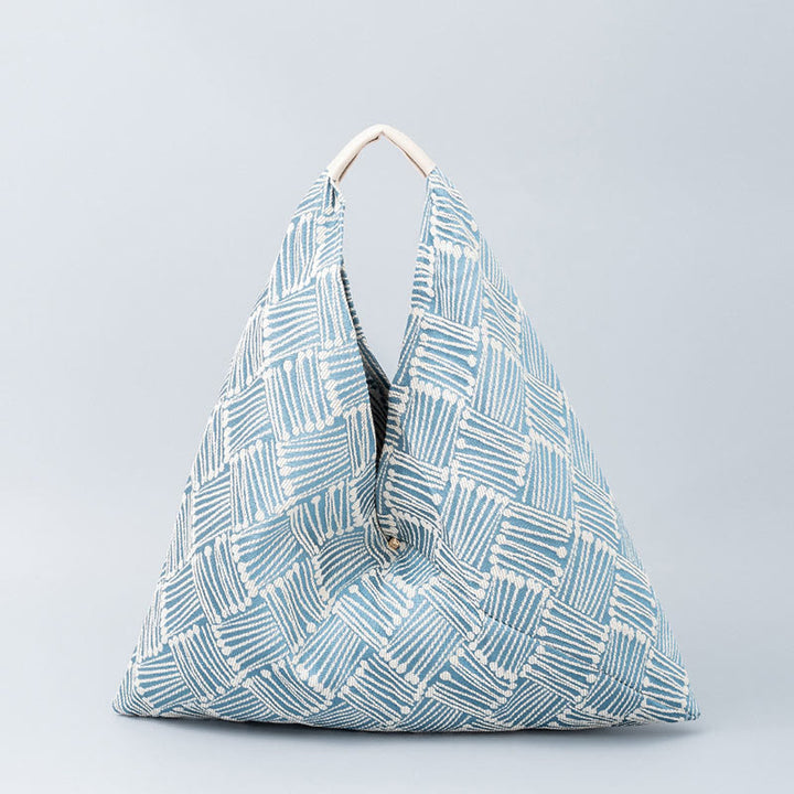 Sac à bandoulière triangulaire à imprimé léopard et rayures avec Buddha Stones et géométrie