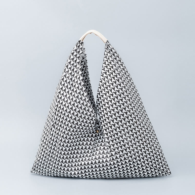 Sac à bandoulière triangulaire à imprimé léopard et rayures avec Buddha Stones et géométrie