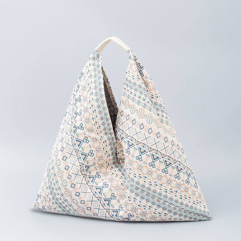 Sac à bandoulière triangulaire à imprimé léopard et rayures avec Buddha Stones et géométrie