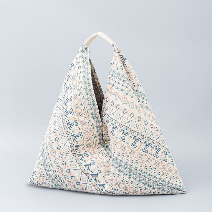 Sac à bandoulière triangulaire à imprimé léopard et rayures avec Buddha Stones et géométrie