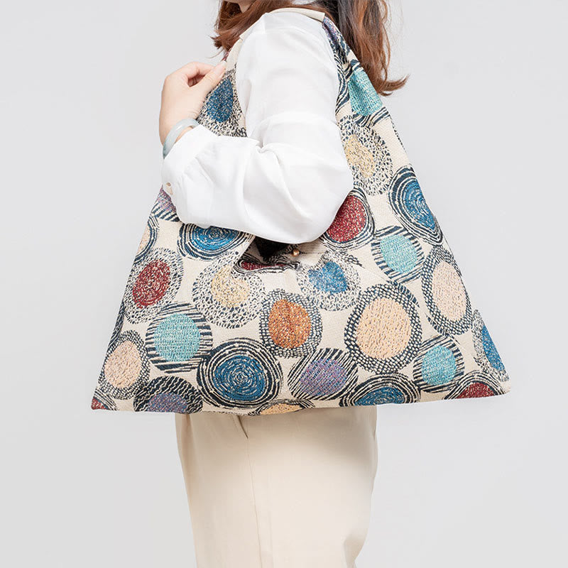 Sac à bandoulière triangulaire à imprimé léopard et rayures avec Buddha Stones et géométrie