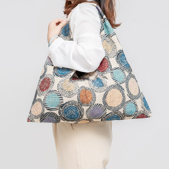 Sac à bandoulière triangulaire à imprimé léopard et rayures avec Buddha Stones et géométrie