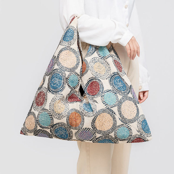 Sac à bandoulière triangulaire à imprimé léopard et rayures avec Buddha Stones et géométrie