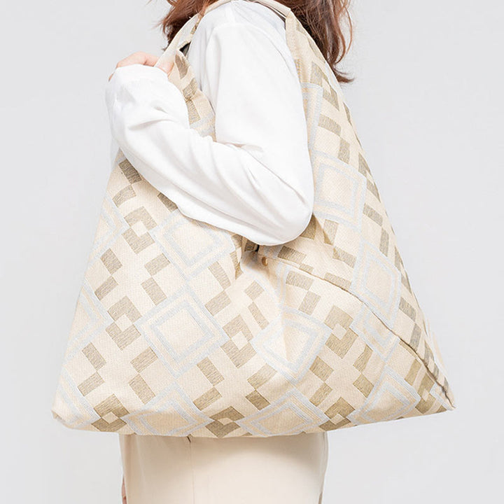 Sac à bandoulière triangulaire à imprimé léopard et rayures avec Buddha Stones et géométrie