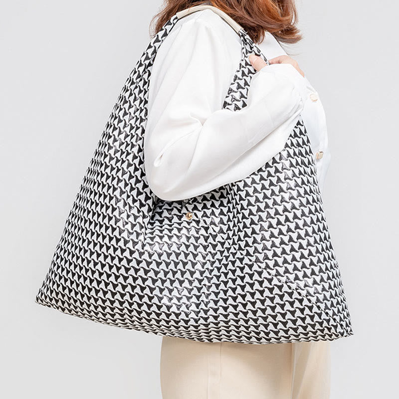 Sac à bandoulière triangulaire à imprimé léopard et rayures avec Buddha Stones et géométrie